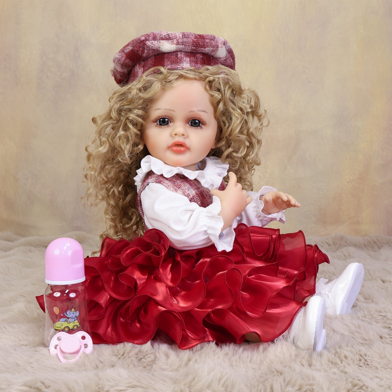 KEIUMI Curious Belle toddler reborn doll sitting