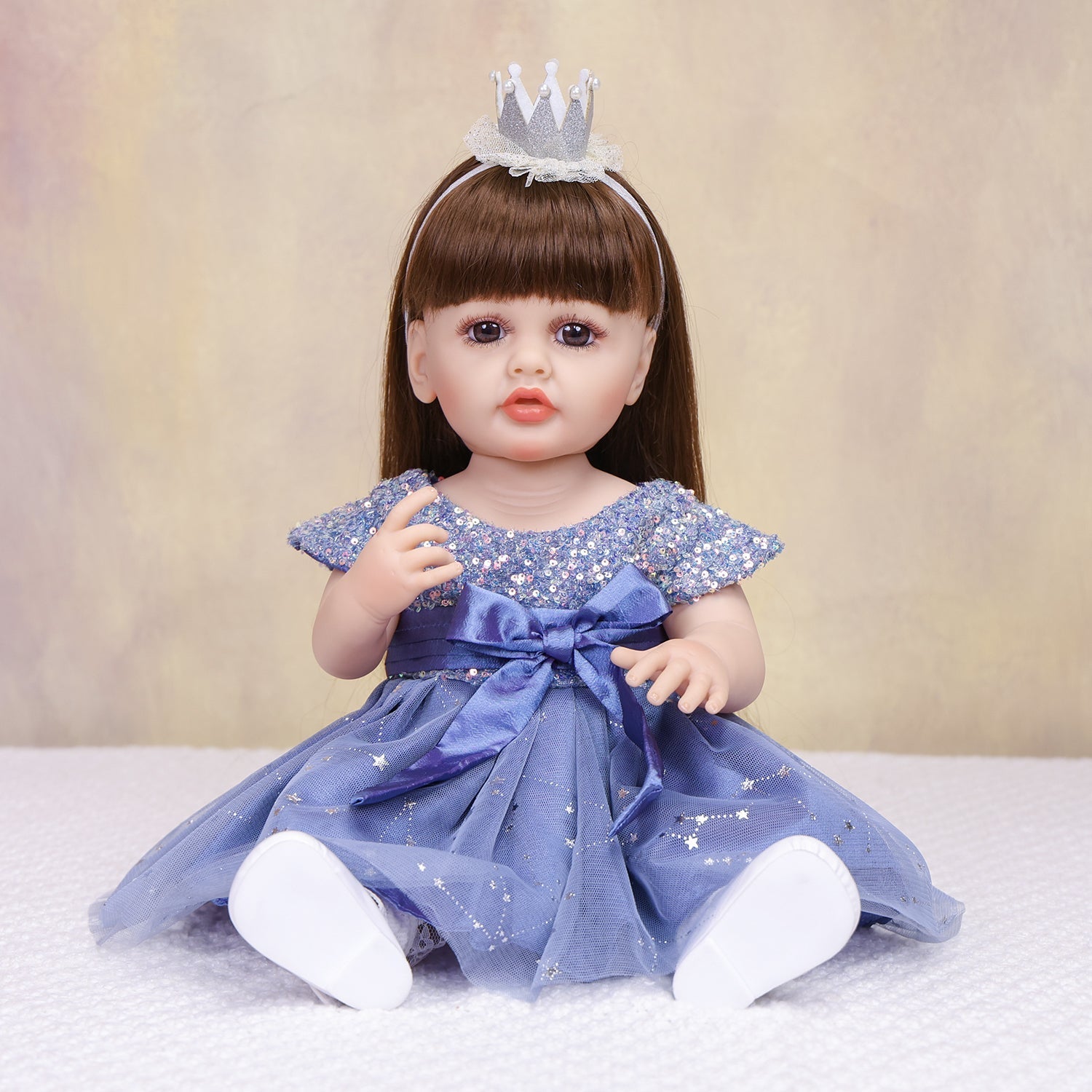 KEIUMI Aurora reborn doll in sparkling blue princess gown.
