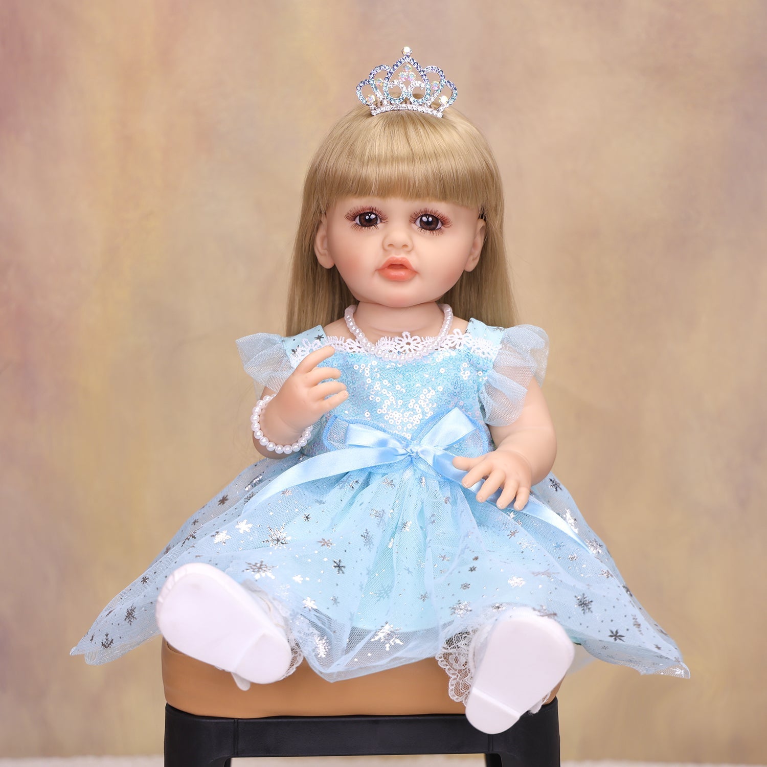 KEIUMI Celeste reborn toddler doll in blue snowflake gown