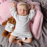 18 inch Realistic Baby Girl with Silicone Face & Limbs, Cloth Body & PP Cotton Filling, Includes Outfit & Accessories, Gift for Girls 3+
