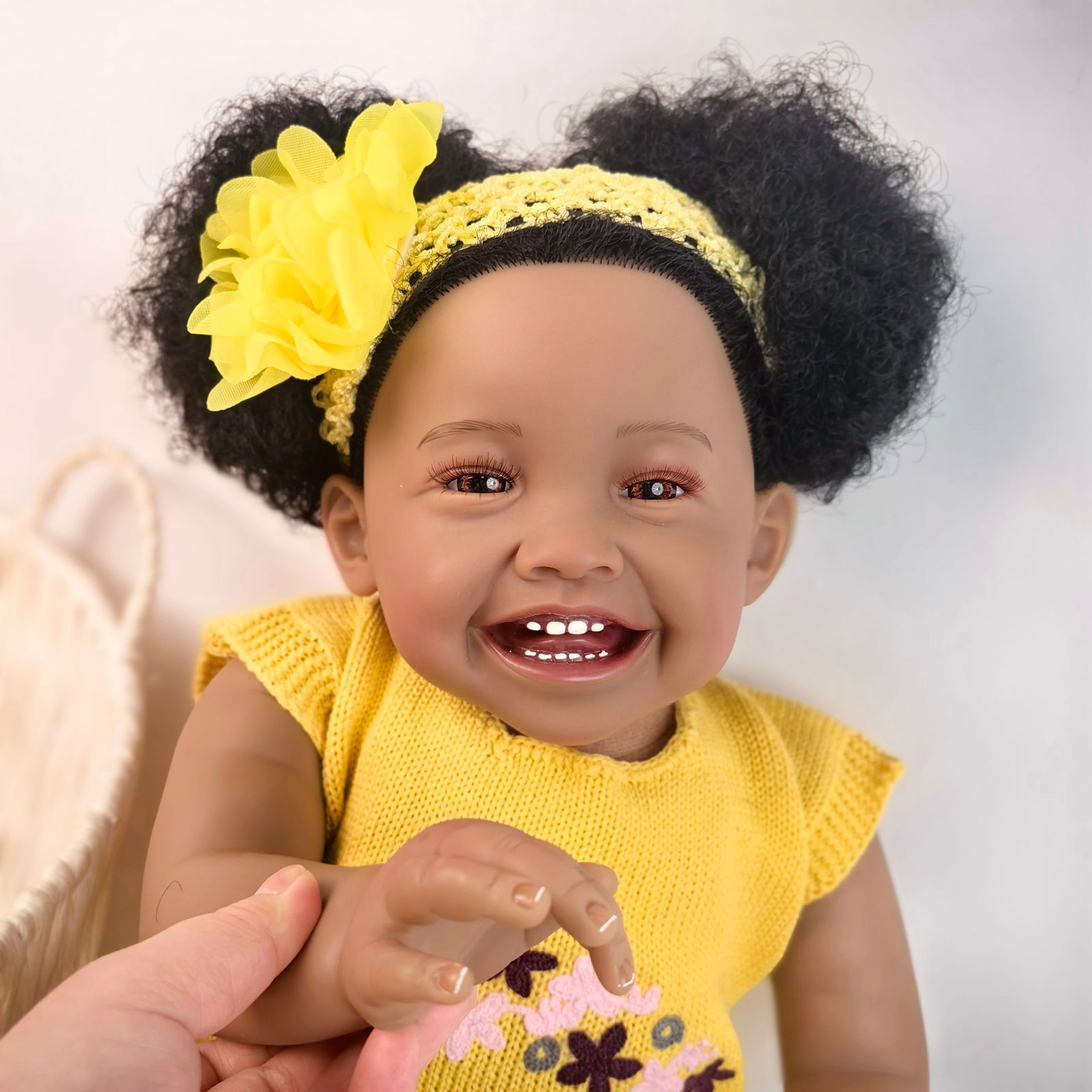 24 inch Realistic Baby Girl with Silicone Face & Limbs, Cloth Body & PP Cotton Filling, Includes Outfit & Accessories, Gift for Girls 3+