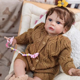 24 inch Realistic Baby Girl with Silicone Face & Limbs, Cloth Body & PP Cotton Filling, Includes Outfit & Accessories, Gift for Girls 3+