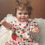 18 inch Full Body Silicone Realistic Baby Girl with Acrylic Eyes, Premium Hand-Painted Finish, Includes Outfit and Accessories, Gift for Girls 3+