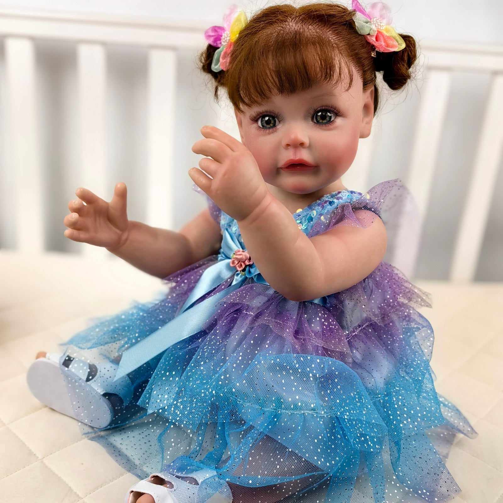 KEIUMI Reborn Baby Dolls – Birthday and Christmas Gift for Kids, 22 inch Full Body Silicone Realistic Baby Girl with Acrylic Eyes, Premium Hand-Painted Finish, Includes Outfit and Accessories, Gift for Girls 3+