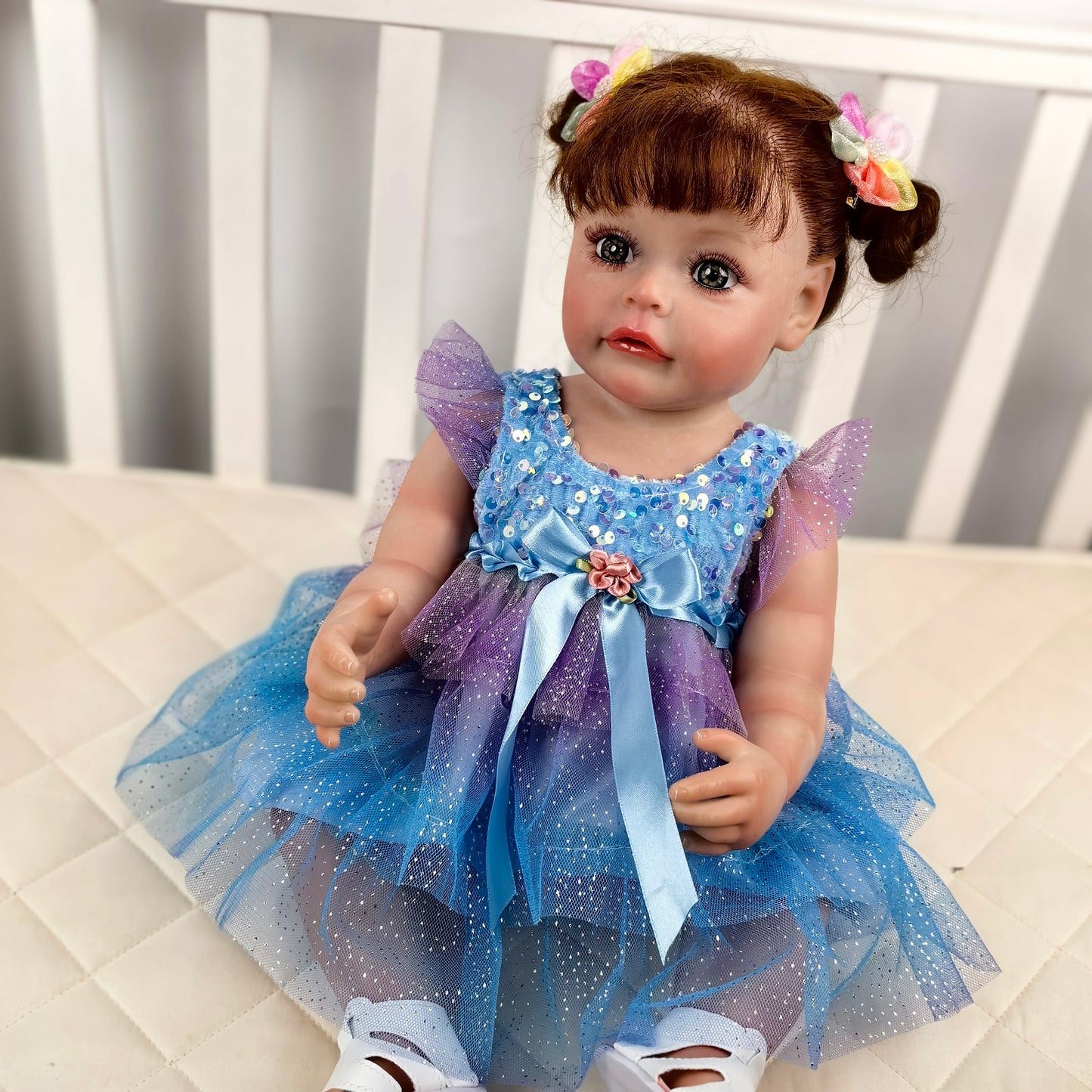 KEIUMI Reborn Baby Dolls – Birthday and Christmas Gift for Kids, 22 inch Full Body Silicone Realistic Baby Girl with Acrylic Eyes, Premium Hand-Painted Finish, Includes Outfit and Accessories, Gift for Girls 3+