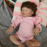 18 inch Realistic Baby Girl with Silicone Face & Limbs, Cloth Body & PP Cotton Filling, Includes Outfit & Accessories, Gift for Girls 3+