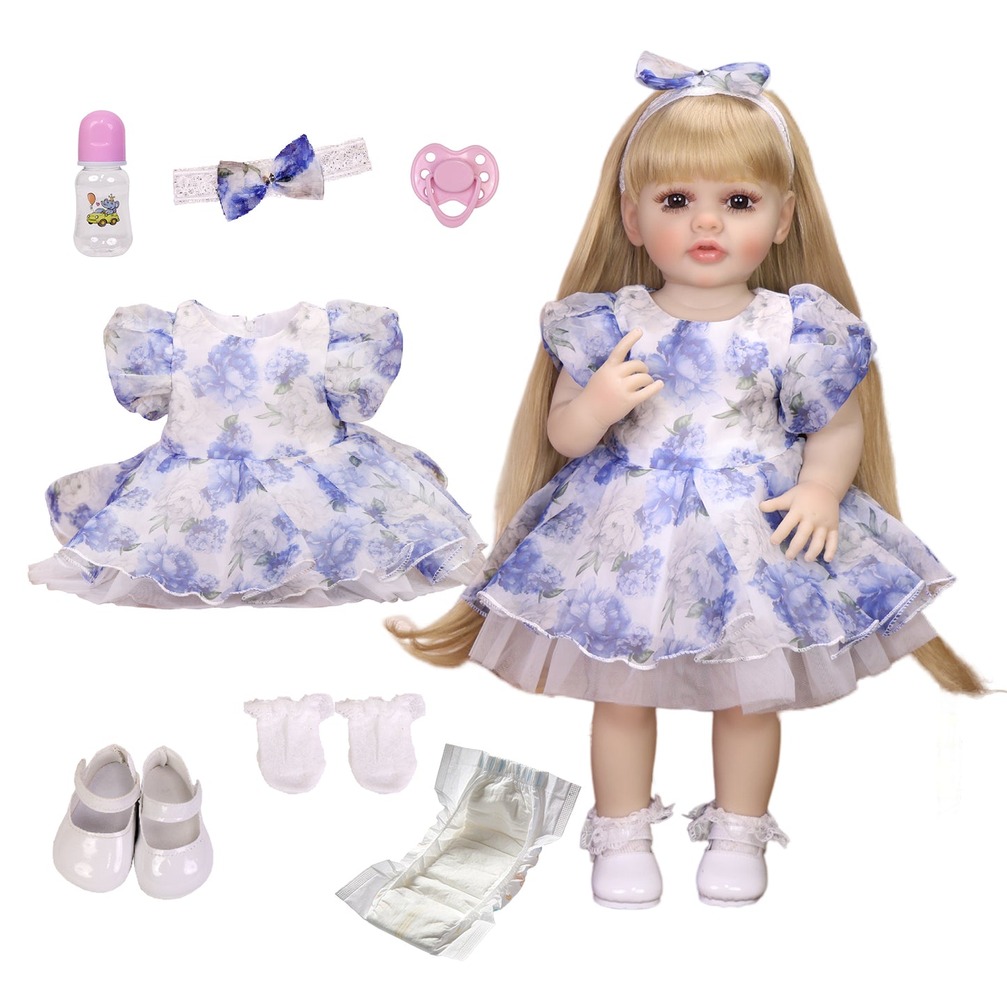KEIUMI Cherish 22" Soft Touch Vinyl Reborn Baby Doll, Lifelike Details, Hand-Painted