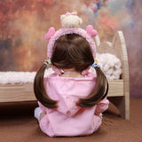 KEIUMI Giggles Soft Touch Vinyl Reborn Baby Doll, Dimpled Smile, Pigtails