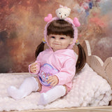 KEIUMI Giggles Soft Touch Vinyl Reborn Baby Doll, Dimpled Smile, Pigtails