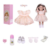 KEIUMI Emmeline Toddler Lifelike Vinyl Reborn Baby Doll, Expressive Blue Eyes, Embroidered Gown