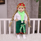 KEIUMI Holly Toddler GentleTouch Vinyl Reborn Baby Doll, Festive Outfit, Blonde Braids