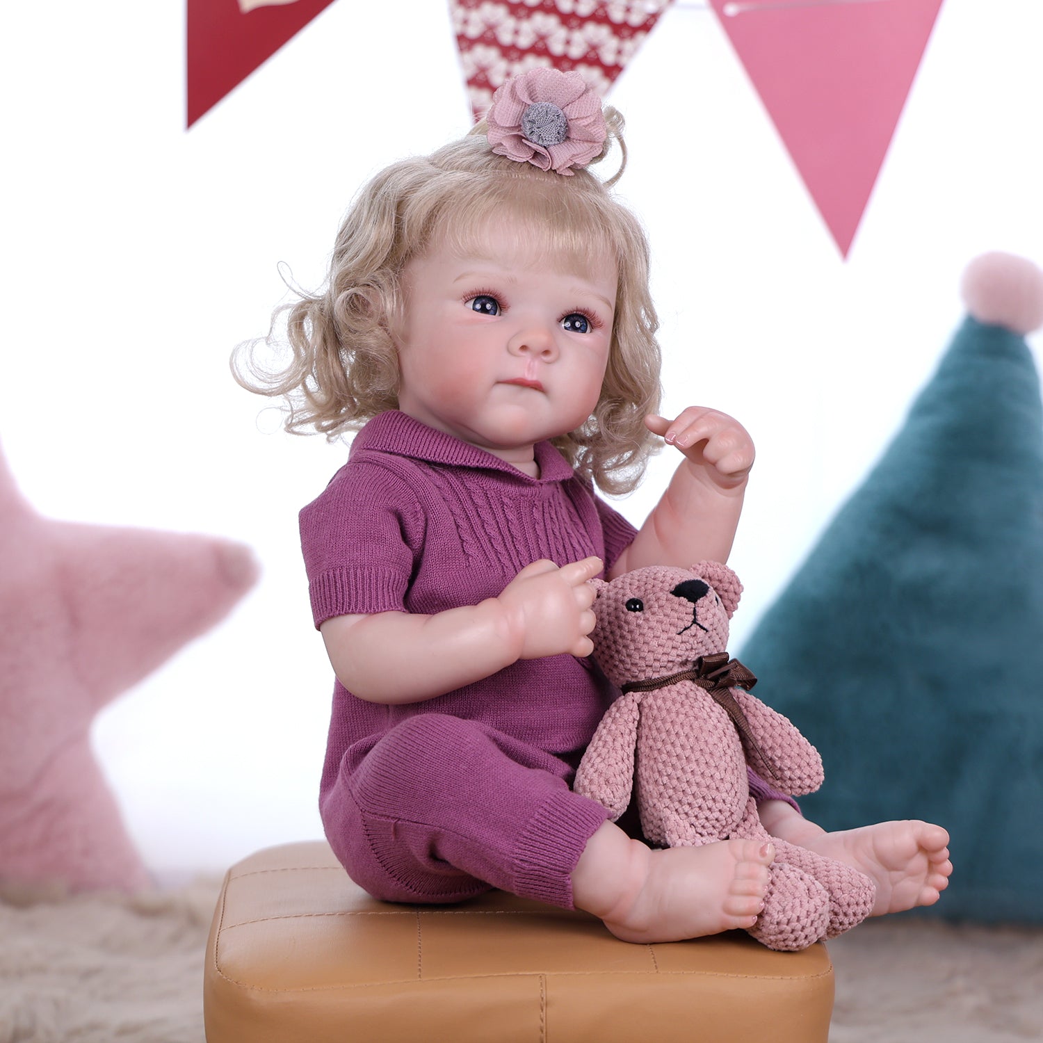Realistic feet of the Willow reborn doll, showing lifelike creases.