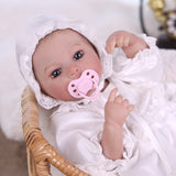 18 inch Full Body Silicone Realistic Baby Girl with Acrylic Eyes, Premium Hand-Painted Finish, Includes Outfit and Accessories, Gift for Girls 3+