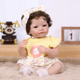 22 inch Full Body Silicone Realistic Baby Girl with Light Brown Hair & Acrylic Eyes, Shoes & Accessories, Gift for Girls 3+