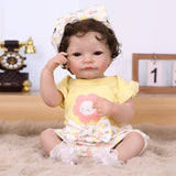22 inch Full Body Silicone Realistic Baby Girl with Light Brown Hair & Acrylic Eyes, Shoes & Accessories, Gift for Girls 3+