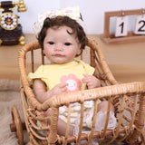 22 inch Full Body Silicone Realistic Baby Girl with Light Brown Hair & Acrylic Eyes, Shoes & Accessories, Gift for Girls 3+