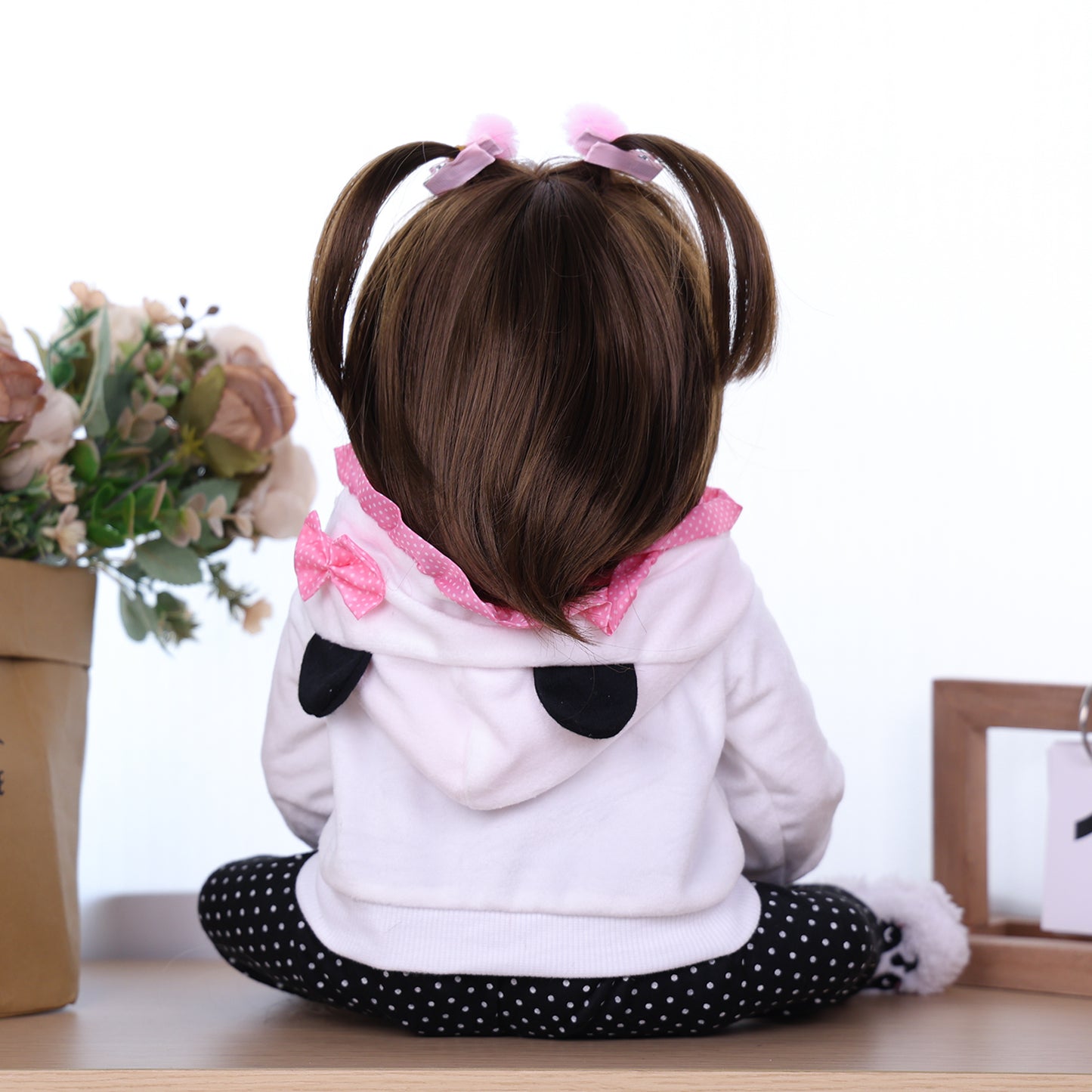 22 inch Full Body Silicone Realistic Baby Girl with Light Brown Hair & Acrylic Eyes, Shoes & Accessories, Gift for Girls 3+