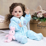 22 Inch Full Body Silicone Realistic Baby Girl with Long Brown Hair & Princess Style, Gift for Girls 3+
