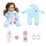 22 Inch Full Body Silicone Realistic Baby Girl with Long Brown Hair & Princess Style, Gift for Girls 3+