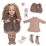 Playful KEIUMI Sunny reborn doll in a sitting pose, ready for adventures.