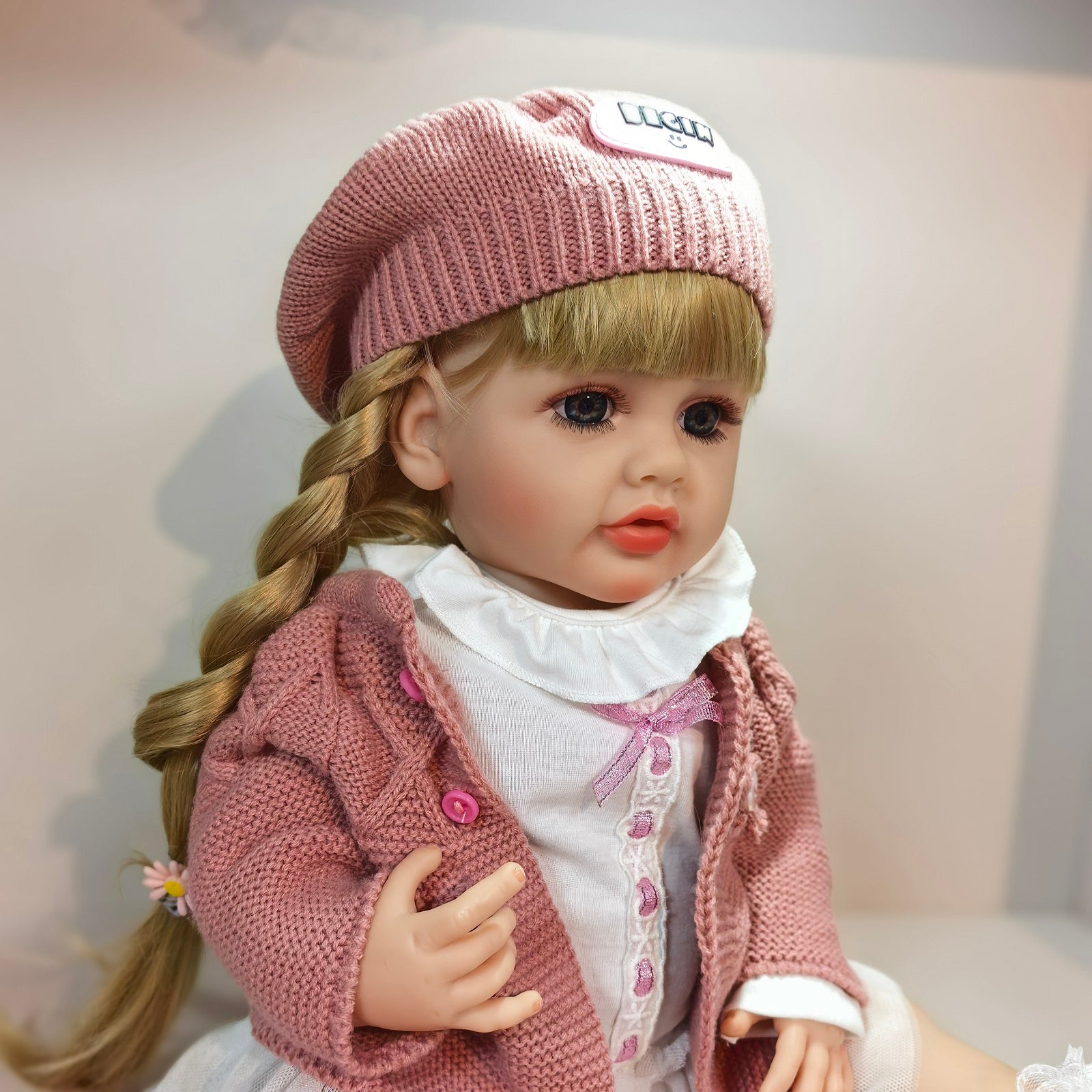 22 Inch Full Body Silicone Realistic Baby Girl with Long Brown Hair & Princess Style, Gravity-Sensing, Gift for Girls 3+