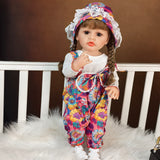 22 inch Full Body Silicone Realistic Baby Girl with Light Brown Hair & Acrylic Eyes, Pink Heart Princess Dress Set with Shoes & Accessories, Gift for Girls 3+